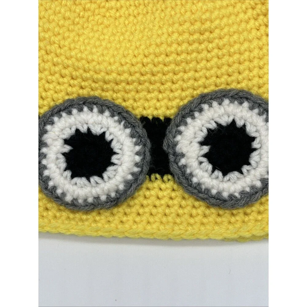 Handmade Crocheted Minion Hat L Child Despicable Me Artisan‎ Beanie Yellow Black